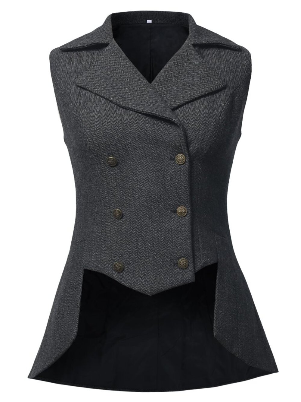 Women's Victorian Waistcoat,1920s Outfits Renaissance Tweed Tailcoat Goth